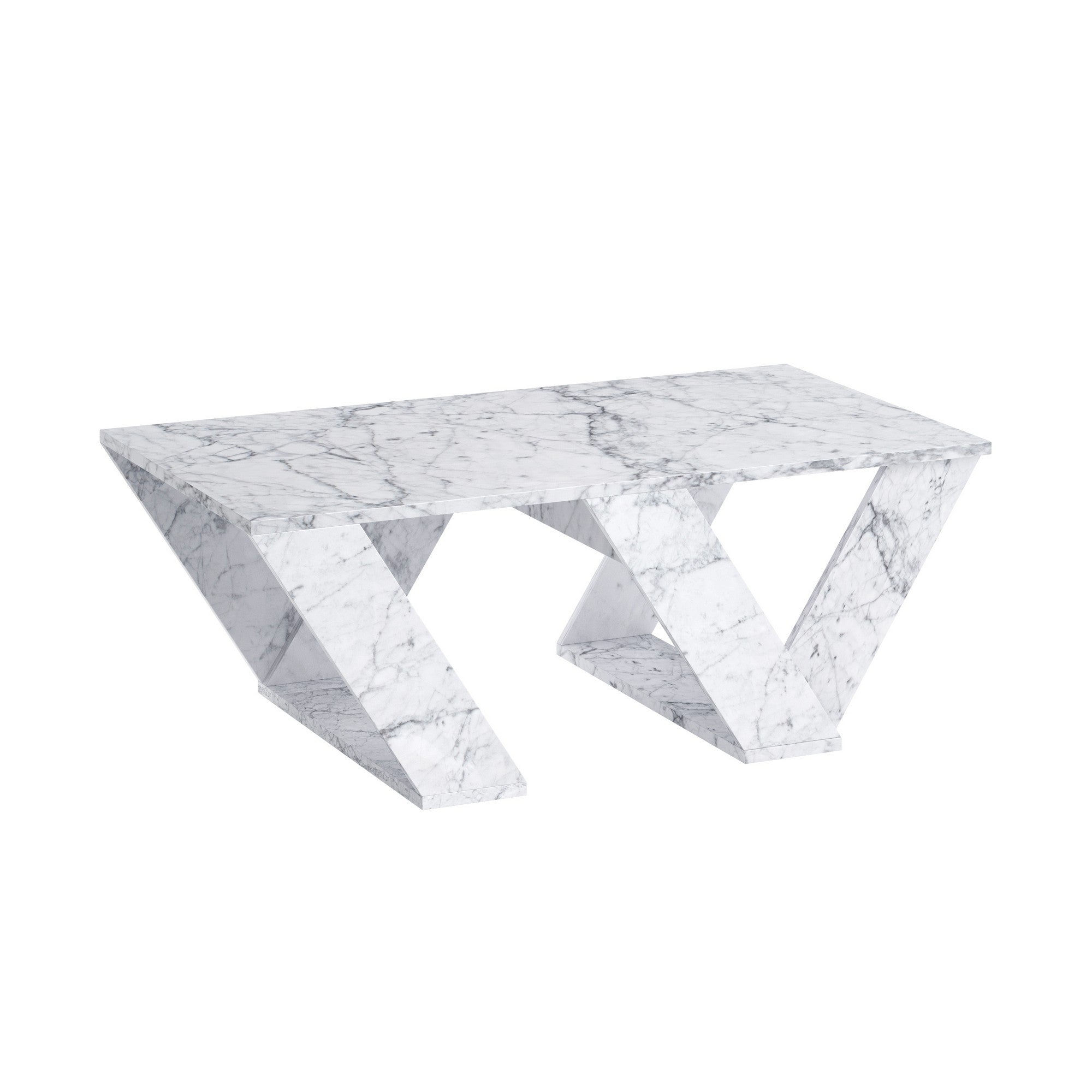 Mesa de Centro – 110cm x 40cm x 60cm – Mármore de Carrara – Painéis de Partículas
