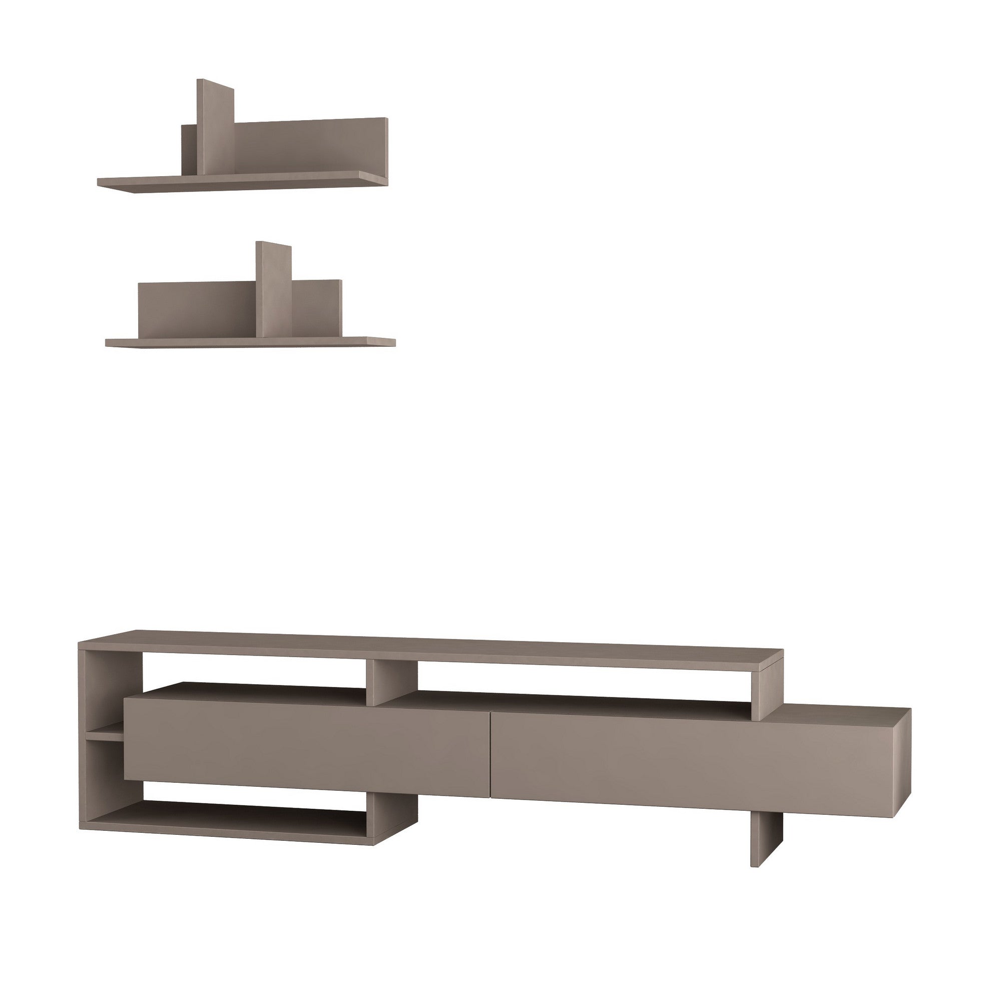 Móvel de TV – 180 x 42 x 32 cm – cor mocha claro – 100% melamina