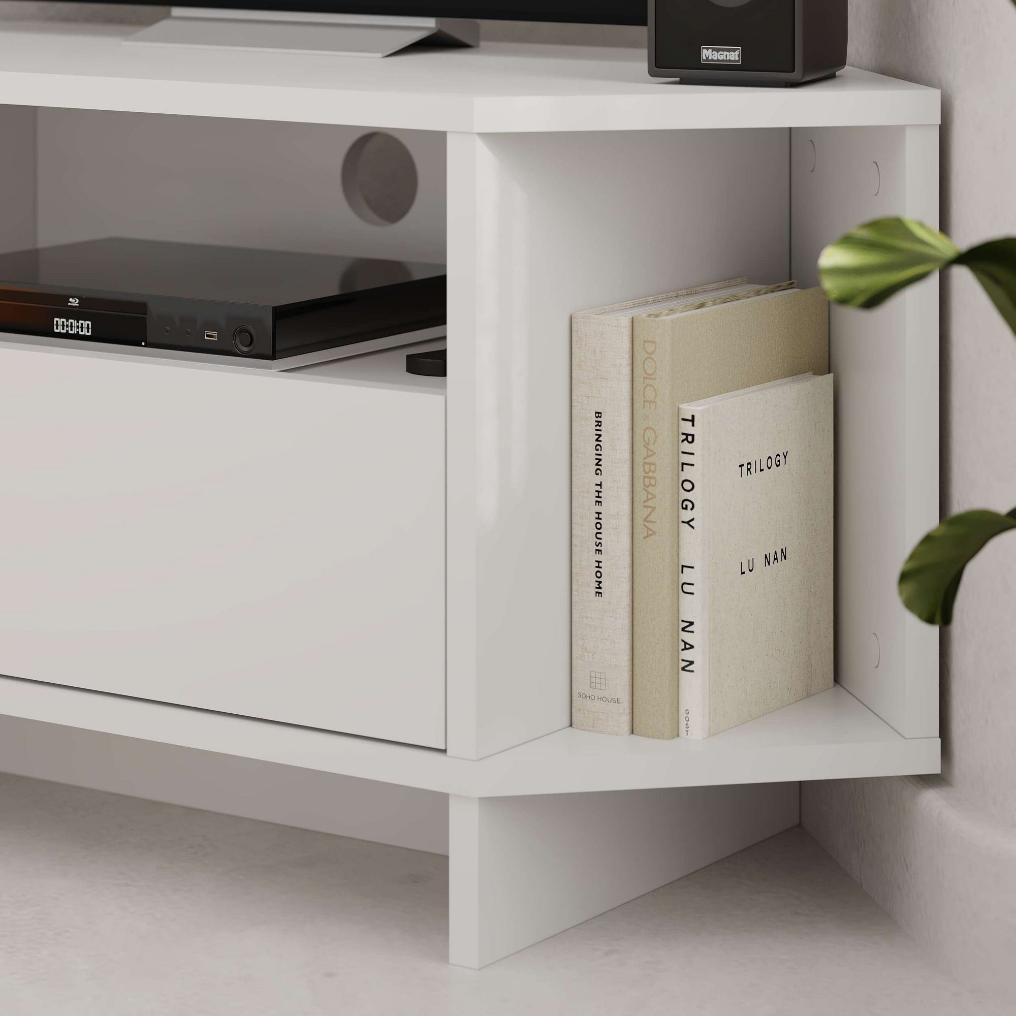 Móvel de TV – 95,7cm x 45cm x 35,4cm – Branco – MDF