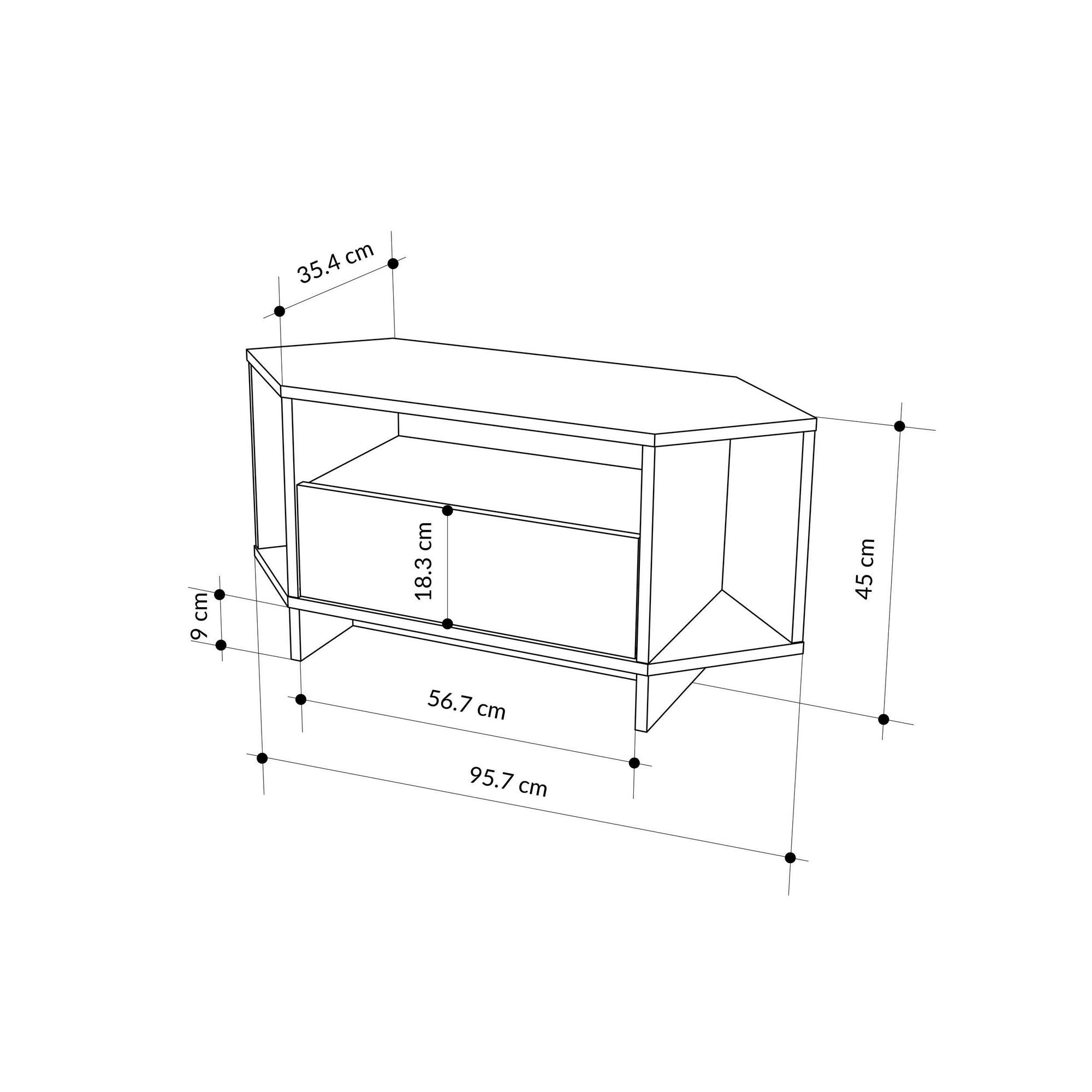 Móvel de TV – 95,7cm x 45cm x 35,4cm – Branco – MDF