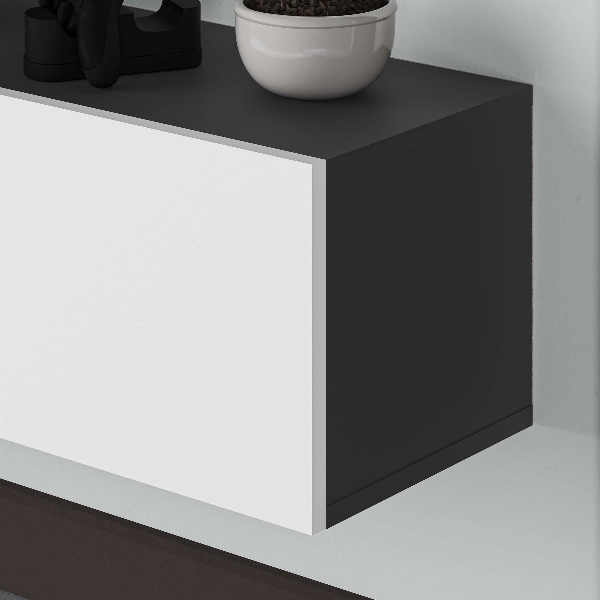 Móvel de TV – 180 cm – Antracite e Branco – Painel de Partículas Revestido a Melamina