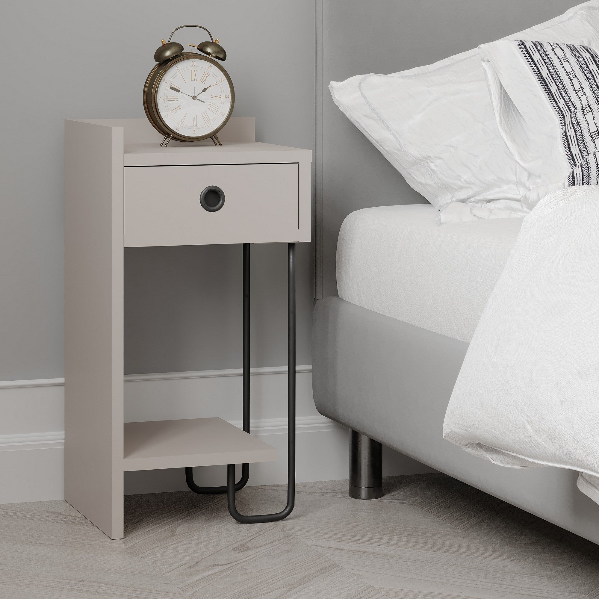 Mesa de Cabeceira – 32 x 61 x 30 cm – Cor Mocha Claro – Painel de Partículas