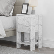 Mesa de cabeceira em mármore de Carrara – 30 cm x 55 cm x 30 cm