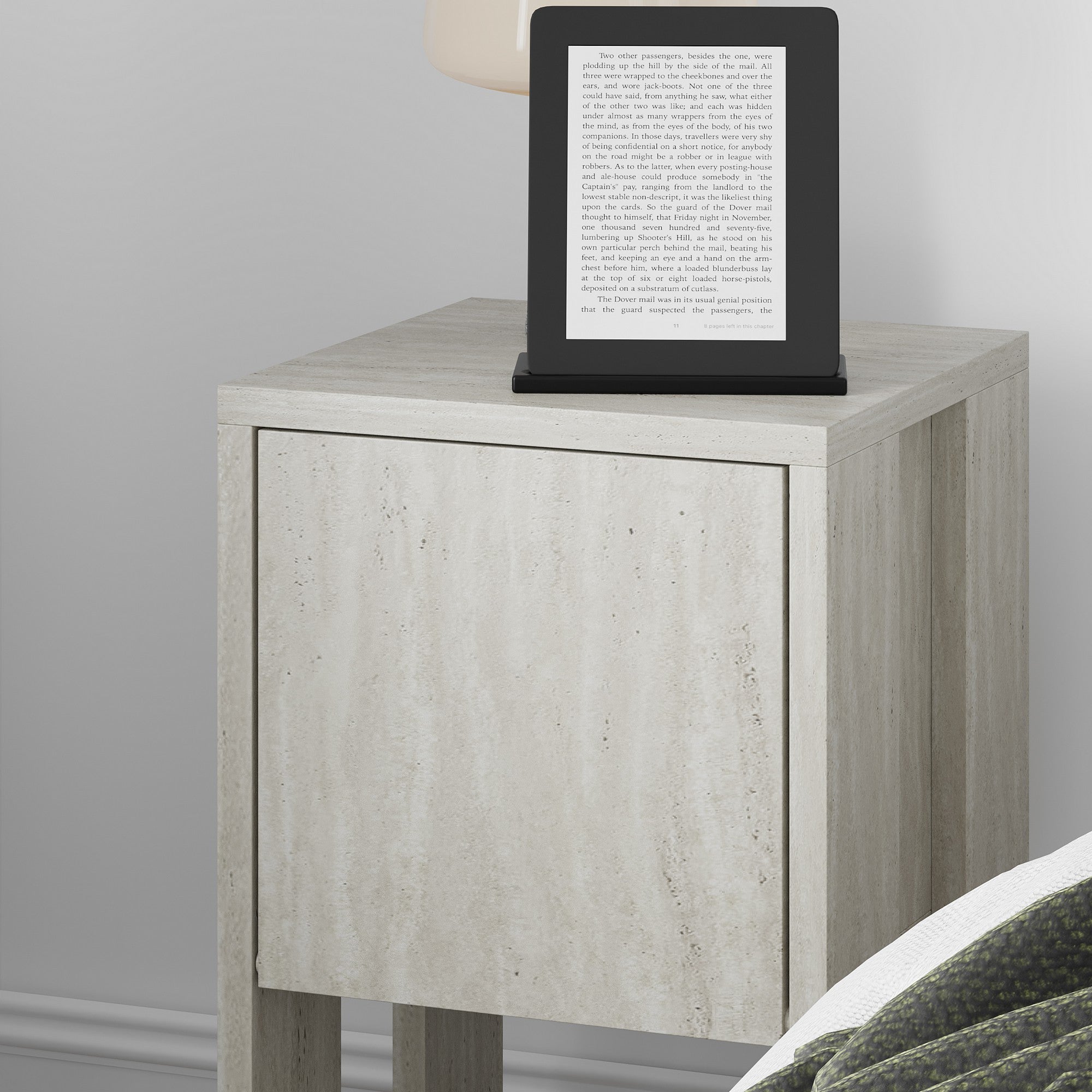 Mesa de cabeceira – 30cm x 55cm x 30cm – Travertino – Melamina