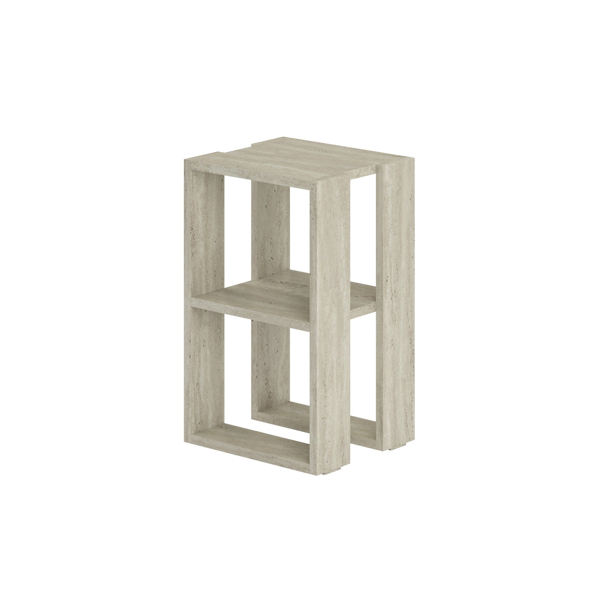 Mesa de cabeceira – 30 cm x 55 cm x 30 cm – Travertino – Painéis de partículas revestidos a melamina