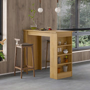 Mesa de Bar Sapphire Oak - Design Moderno com Prateleira e Capacidade 20kg