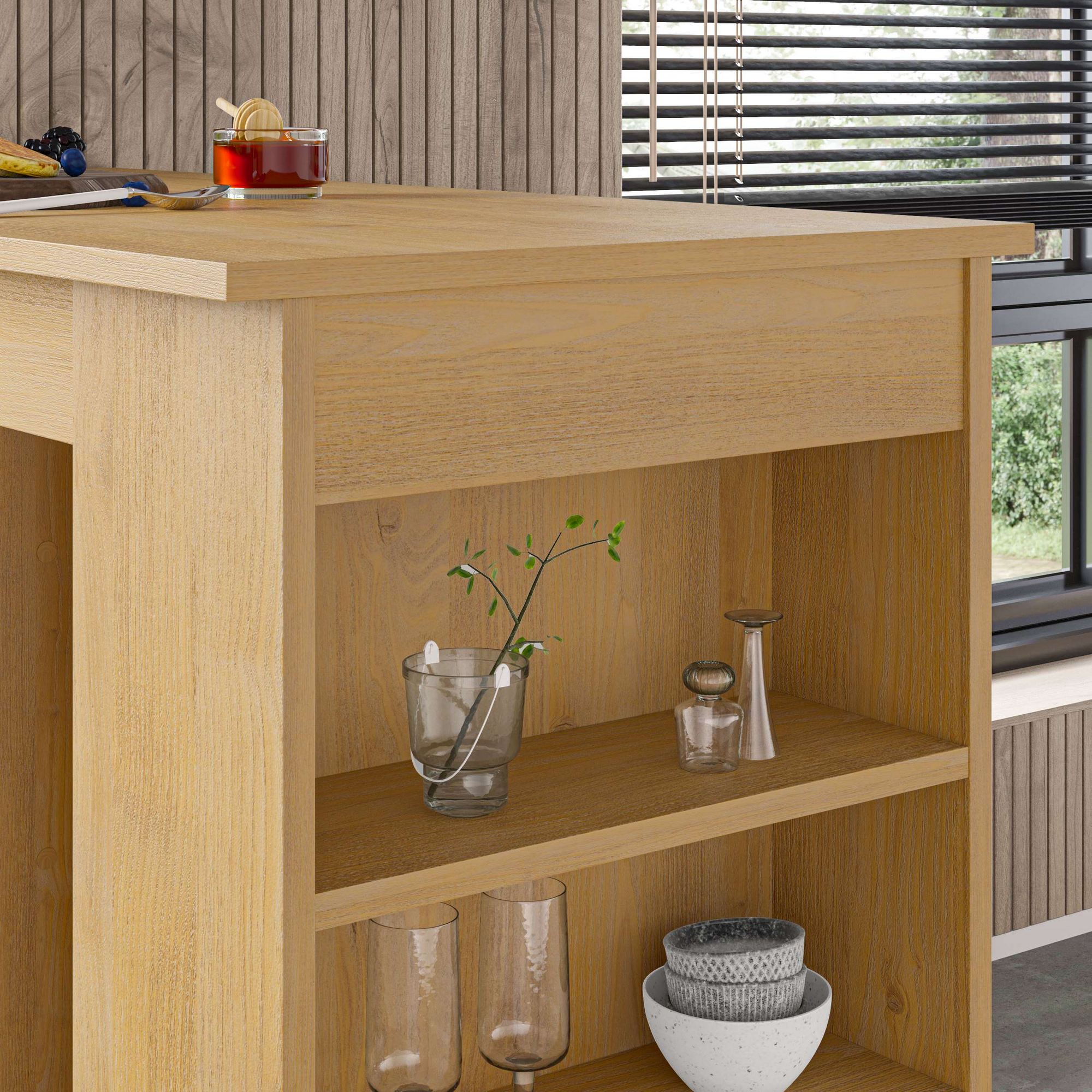 Mesa de Bar Sapphire Oak - Design Moderno com Prateleira e Capacidade 20kg