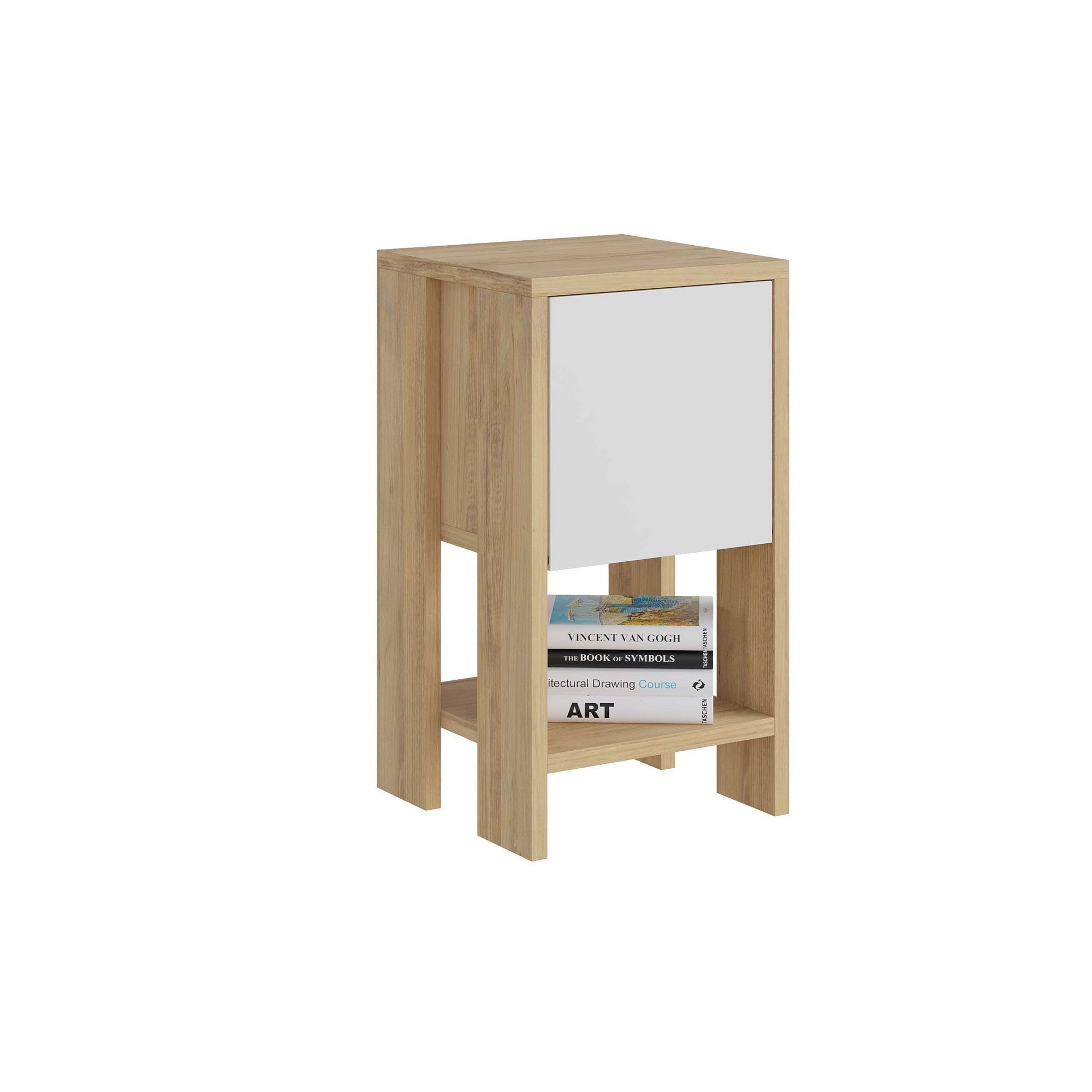 Mesa de cabeceira – 30cm x 55cm x 30cm – Branco – Aglomerado de partículas