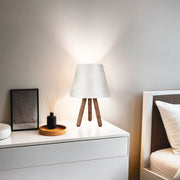 Candeeiro de Mesa – 22 x 33 cm – Branco e Nogueira – 70% Madeira de Faia / 30% Tecido PVC