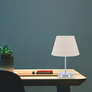 Candeeiro de Mesa – 37 cm – Creme – PVC e Metal