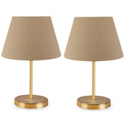 Conjunto de Candeeiros de Mesa (2 peças) – 22 cm de diâmetro – Marrom – PVC com pernas de metal