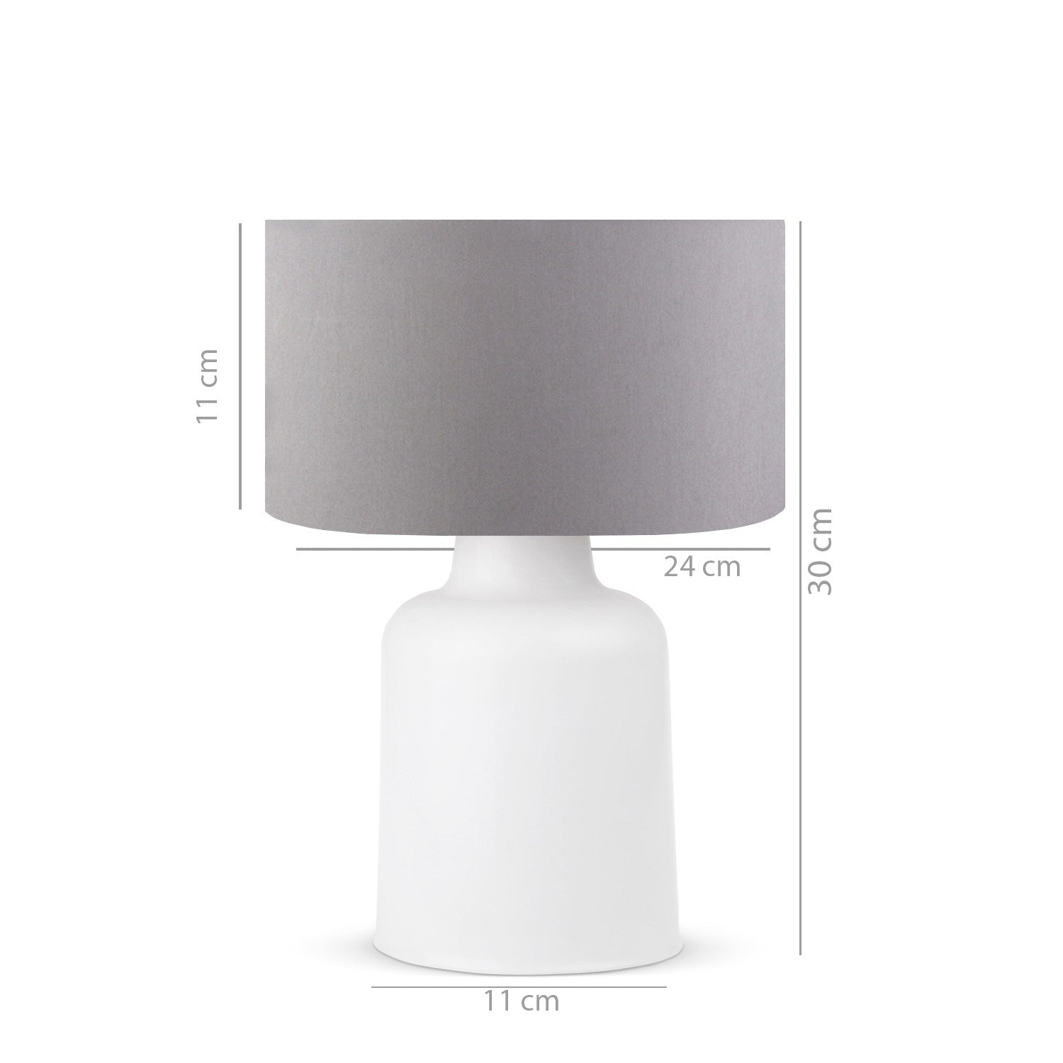 Candeeiro de Mesa – 30 cm – Cinza – PVC