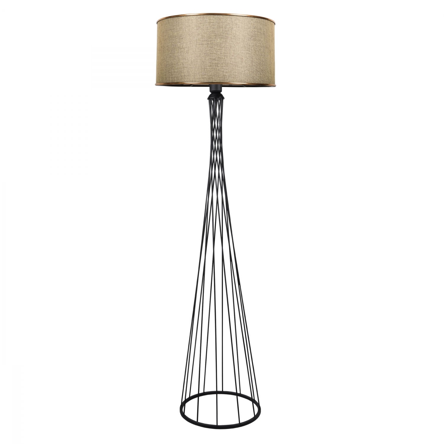 Candeeiro de Pé – 21 x 38 x 143 cm – Bege Areia – Metal