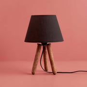 Candeeiro de Mesa – 32 cm – Preto – Madeira