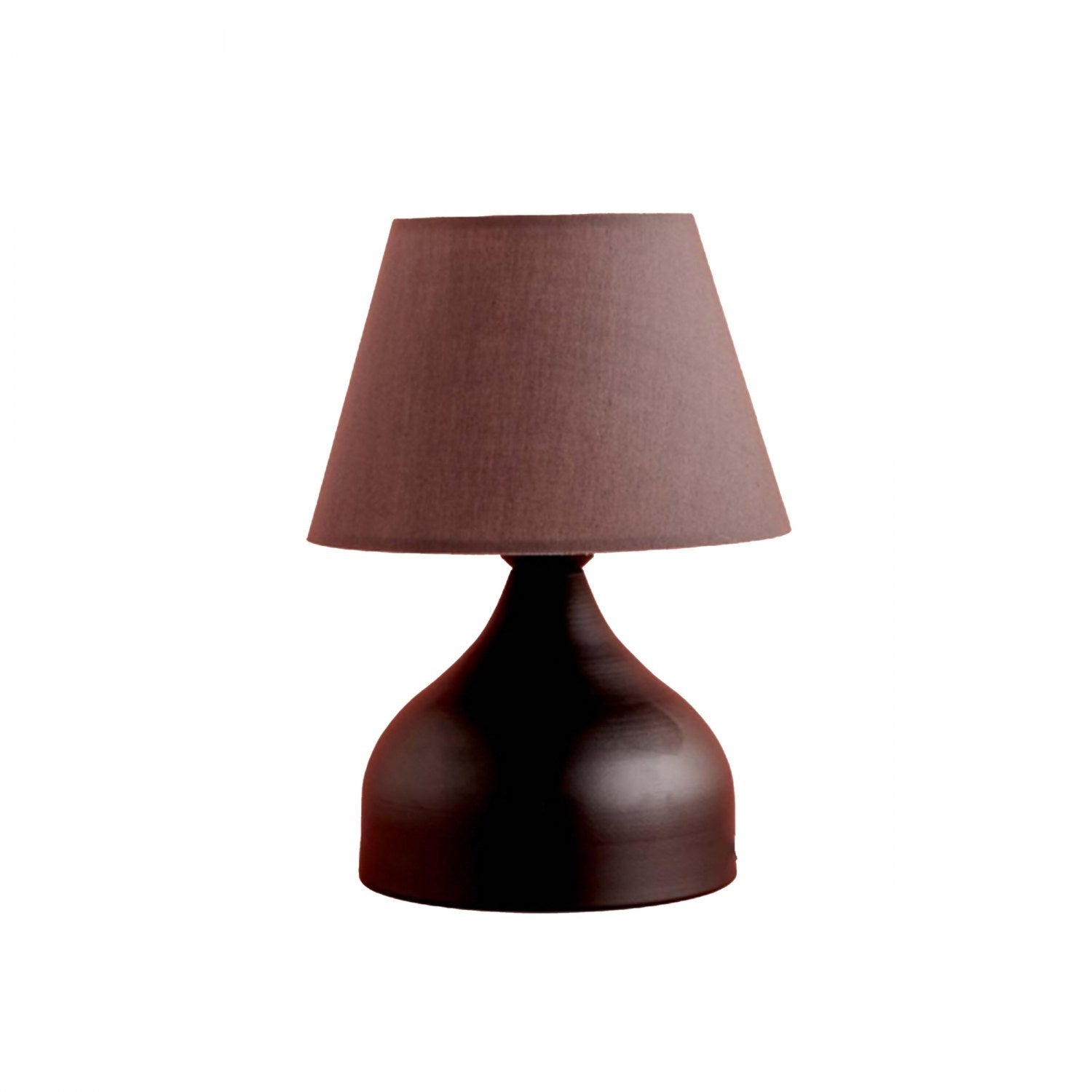 Candeeiro de Mesa – 32 cm – Cinza e Preto – 100% metal e 100% tecido