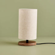 Candeeiro de Mesa – 30 cm – Creme – Tecido, Madeira