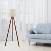 Candeeiro de Pé – 38 x 140 cm – Ecru e Marrom – MDF e PVC