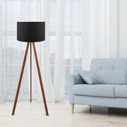 Candeeiro de Pé – 38 x 140 cm – Preto e Marrom – MDF e PVC