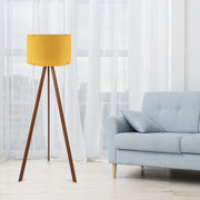 Candeeiro de Pé – 38 x 140 cm – Amarela e Marrom – 70% MDF e 30% PVC