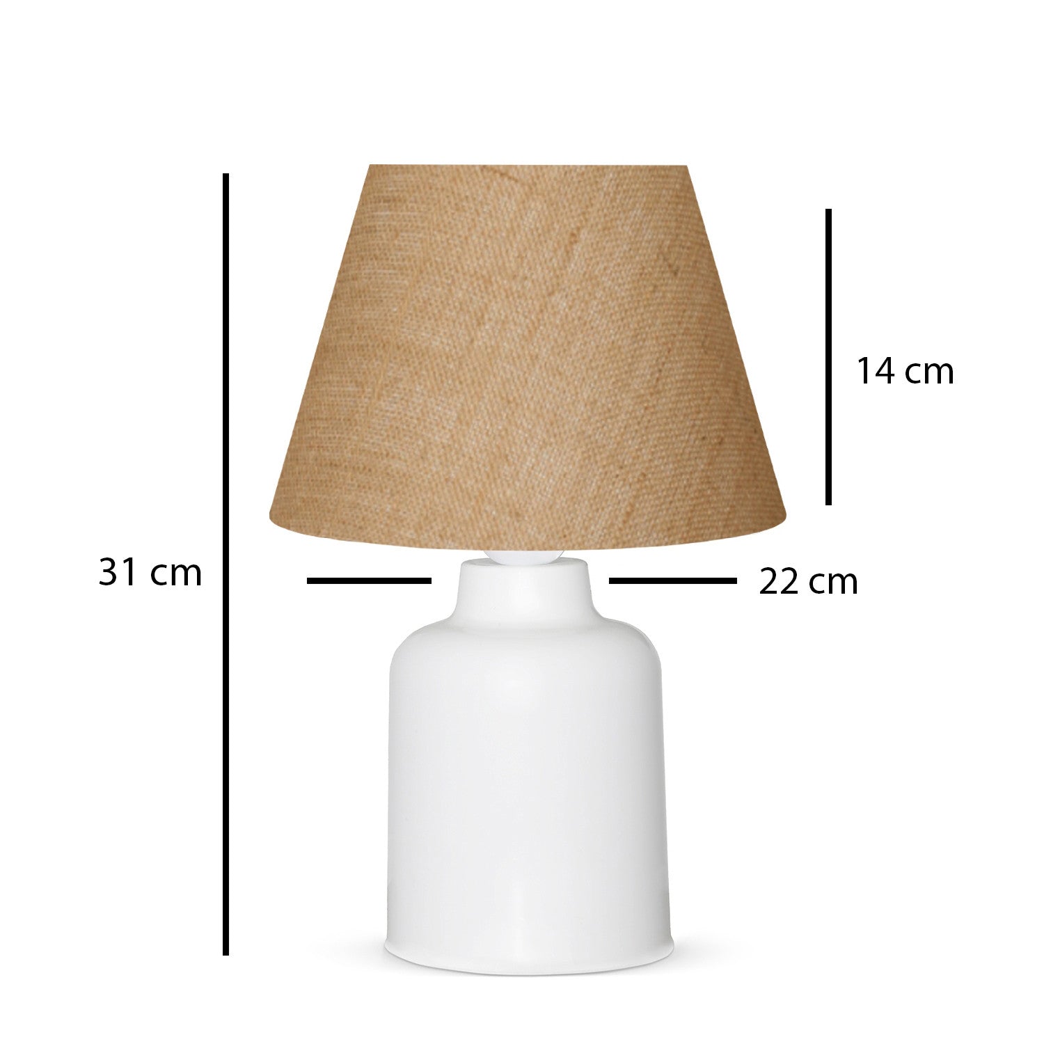 Candeeiro de Mesa – 31 cm – Creme e Branco – Plástico
