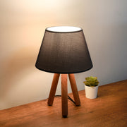 Candeeiro de Mesa de Madeira – 30 cm – Preto