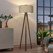 Candeeiro de Pé de madeira – 140 cm – Bege e Dourado –