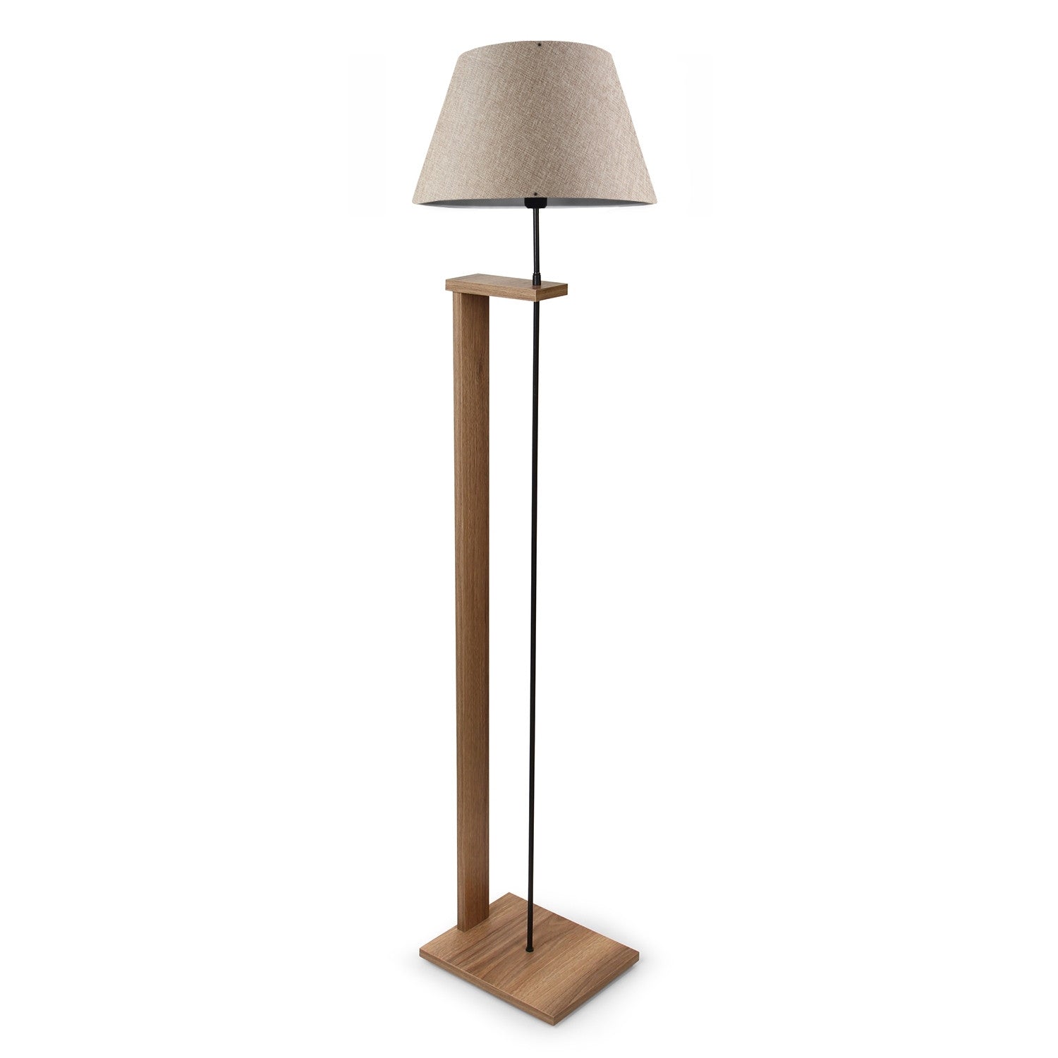 Candeeiro de Pé de Madeira – 150 cm – Bege