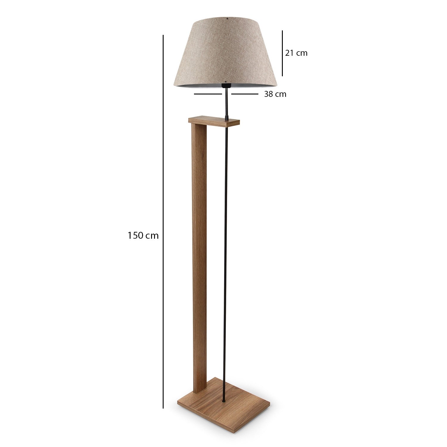 Candeeiro de Pé de Madeira – 150 cm – Bege