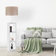 Candeeiro de Pé de Madeira – 140 cm – Branco e Bege
