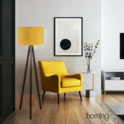 Candeeiro de Pé – 140 cm de Altura – Amarelo – 100% MDF