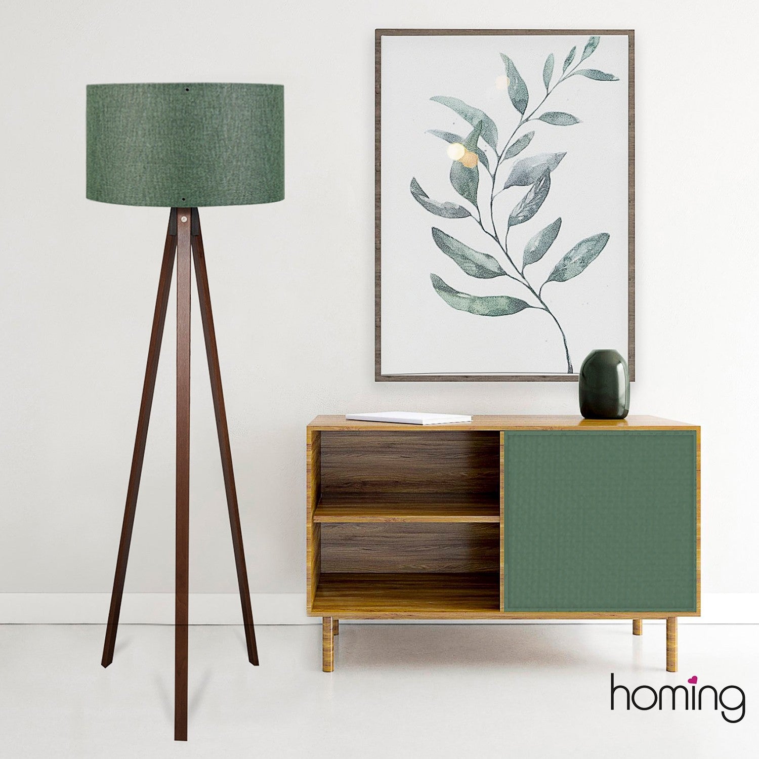 Candeeiro de Pé – 140 cm de Altura – Verde – MDF