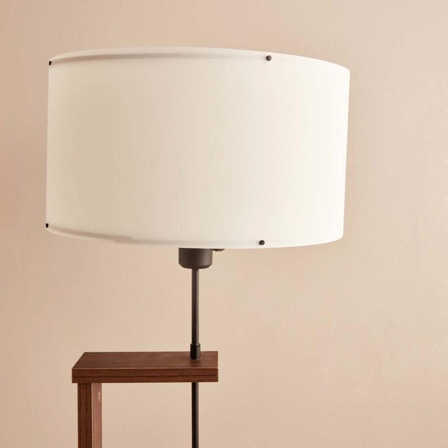 Candeeiro de Pé de madeira – 150 cm – Branco, Marrom – Madeira