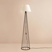 Candeeiro de Pé – 144 cm – Branco e Preto – Metal