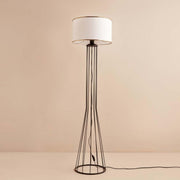 Candeeiro de Pé – 144 cm – Branco e Preto – Metal