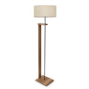 Candeeiro de Pé de Madeira – 150 cm de Altura – Bege e Madeira – PVC e MDF