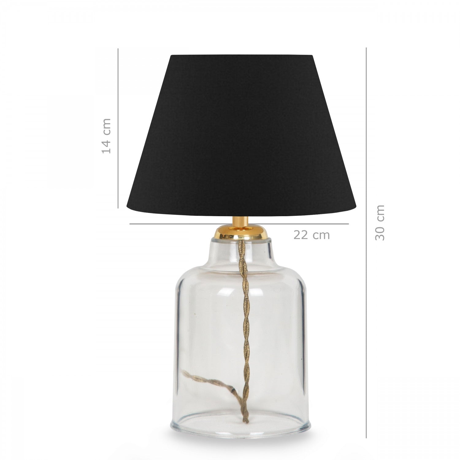 Candeeiro de Mesa – 30 cm – Preto – Plástico PVC