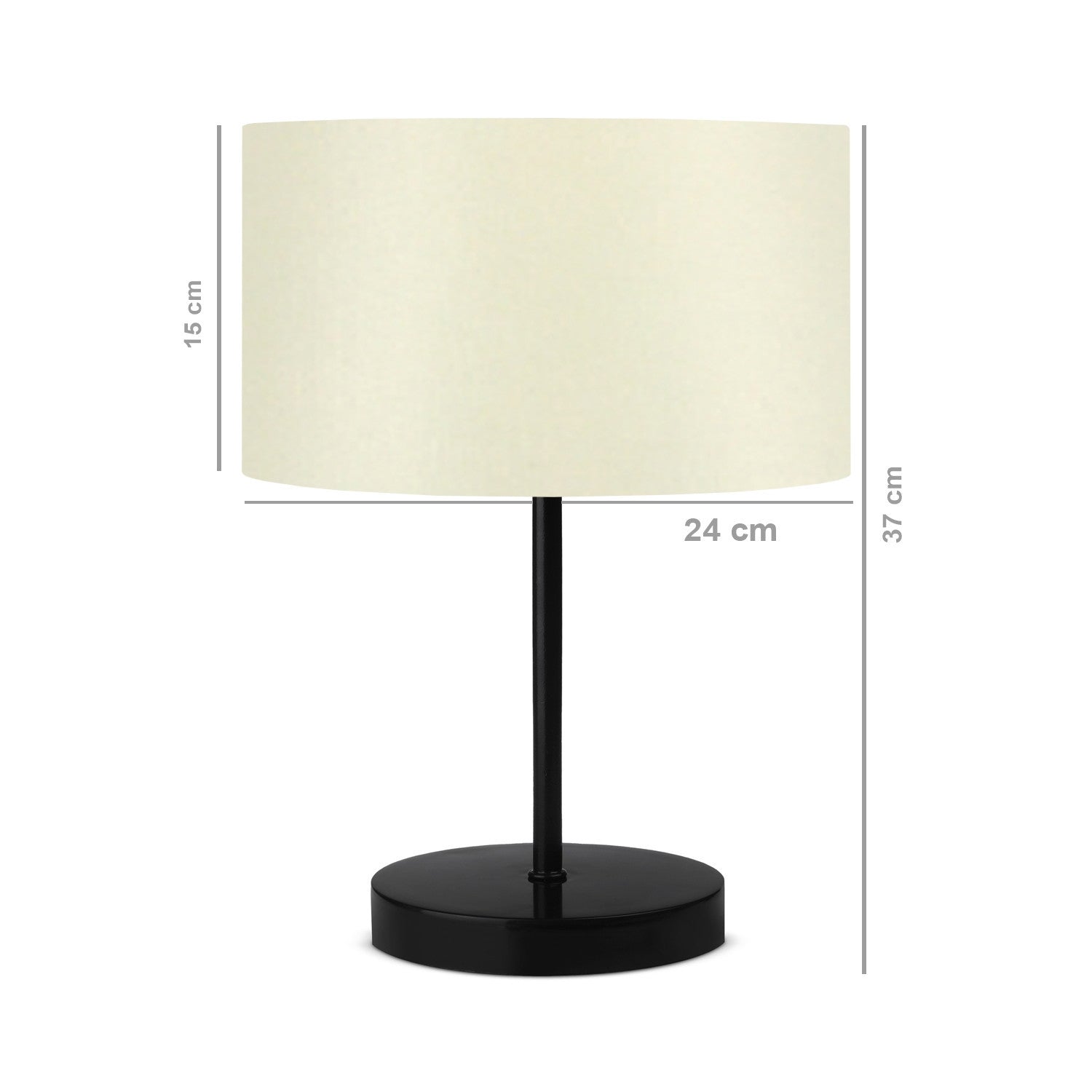 Candeeiro de Mesa – 37 cm – Creme – PVC e metal