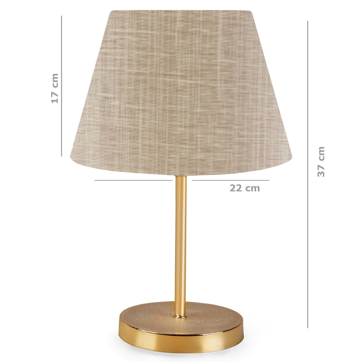 Candeeiro de Mesa – 37 cm – Bege/Dourado – PVC/Metal