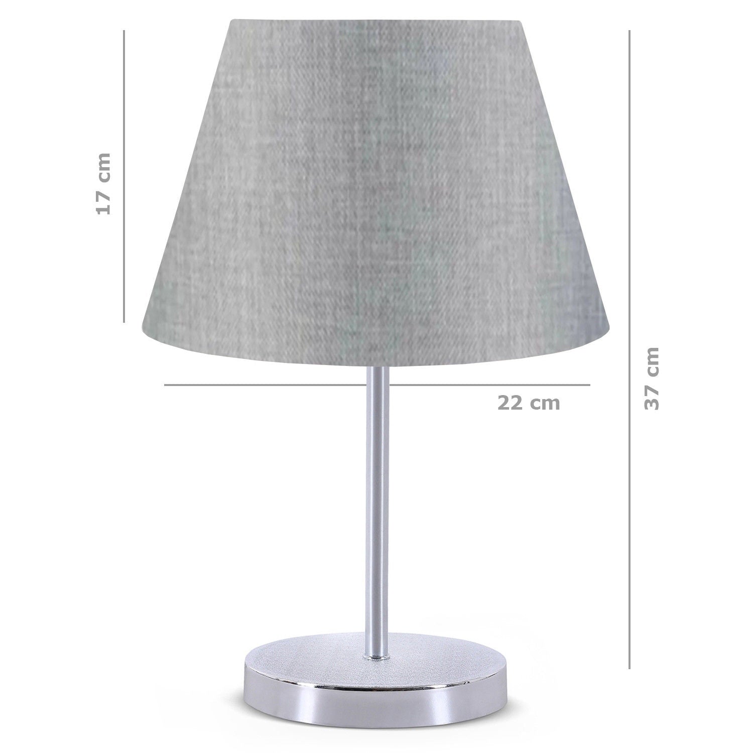 Candeeiro de Mesa – 37 cm – Cinza – PVC e Metal