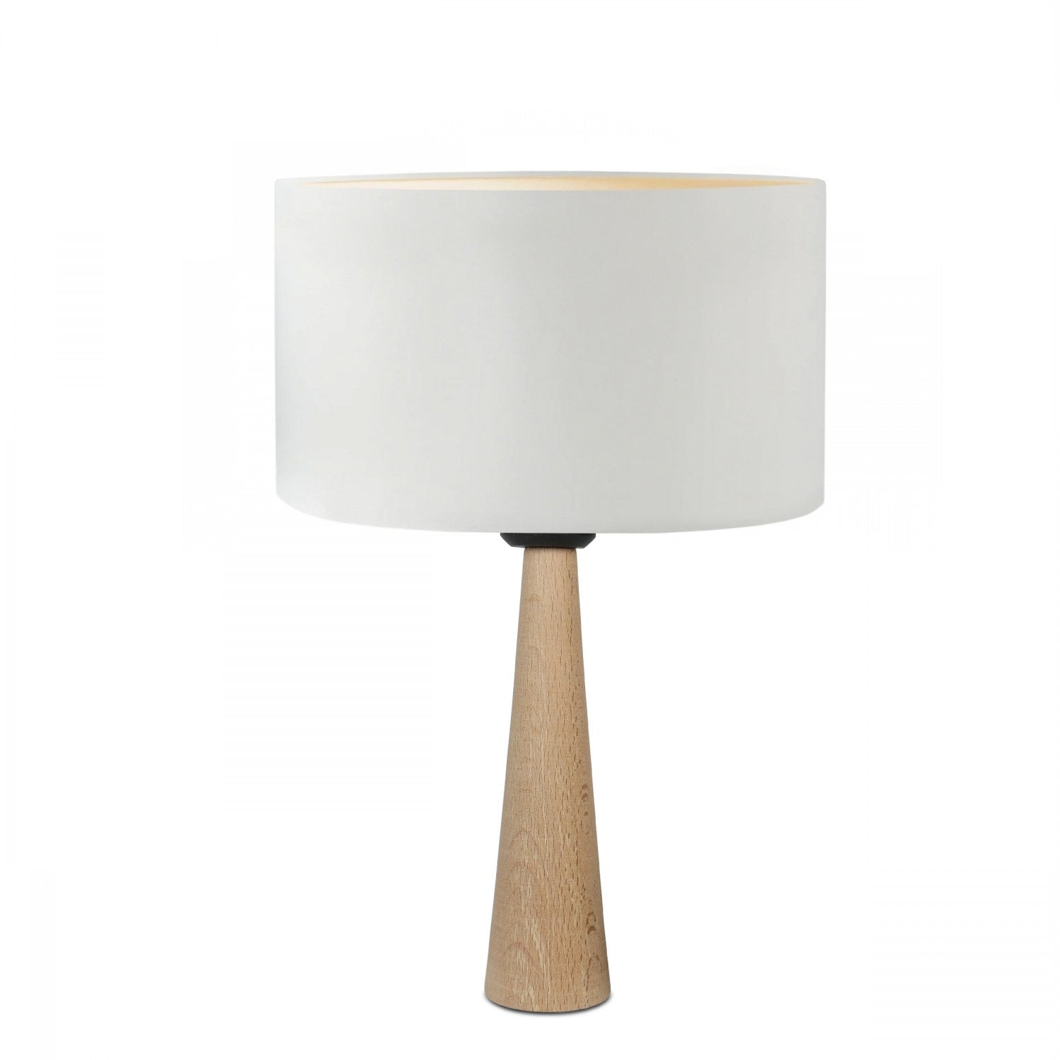 Candeeiro de Mesa – 24 cm diâmetro, 15 cm altura – Creme – Madeira