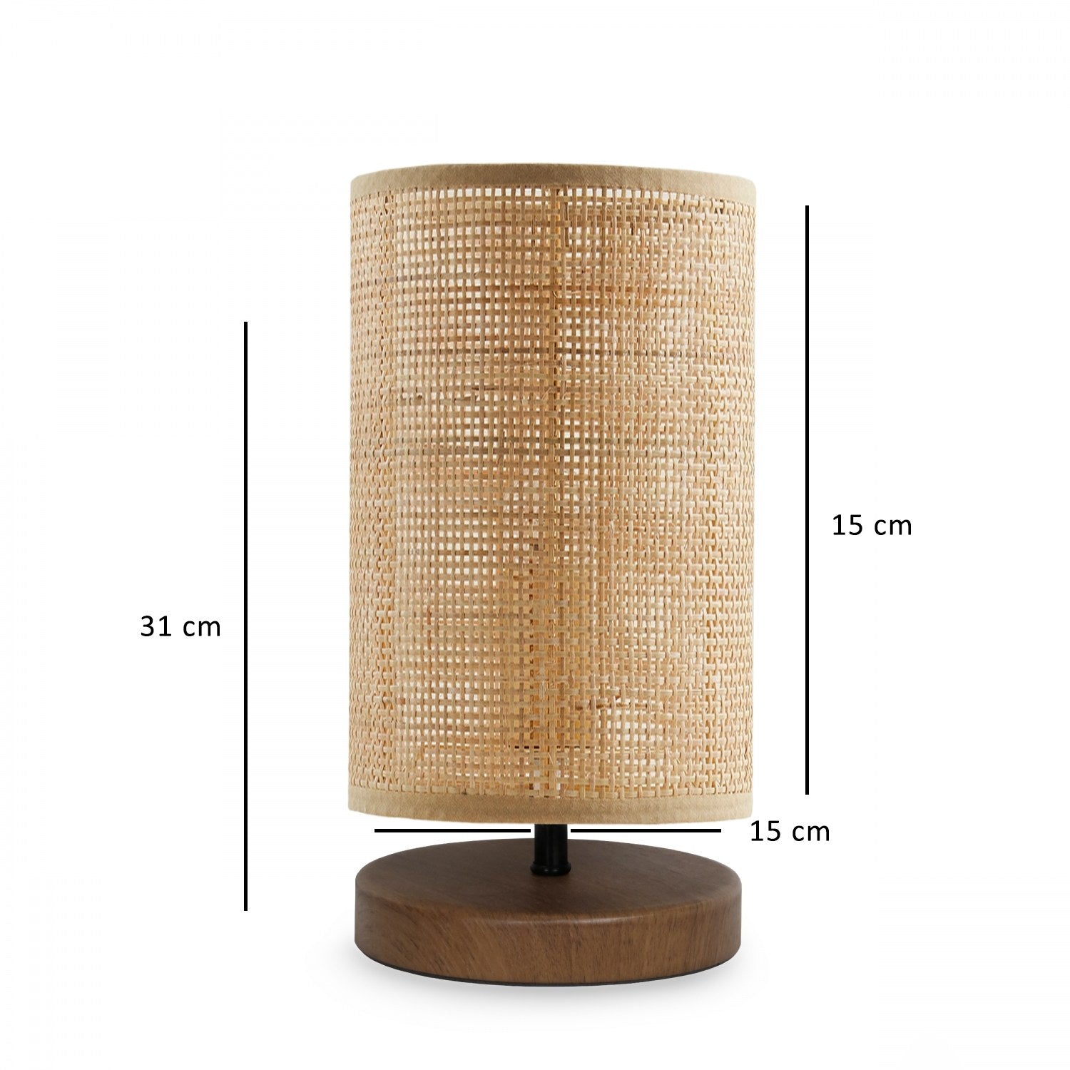 Candeeiro de Mesa – 31 cm – Creme – Madeira