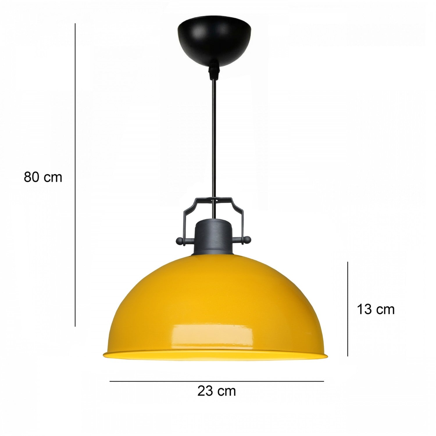 Candeeiro de Teto – 80 cm – Amarelo – Metal
