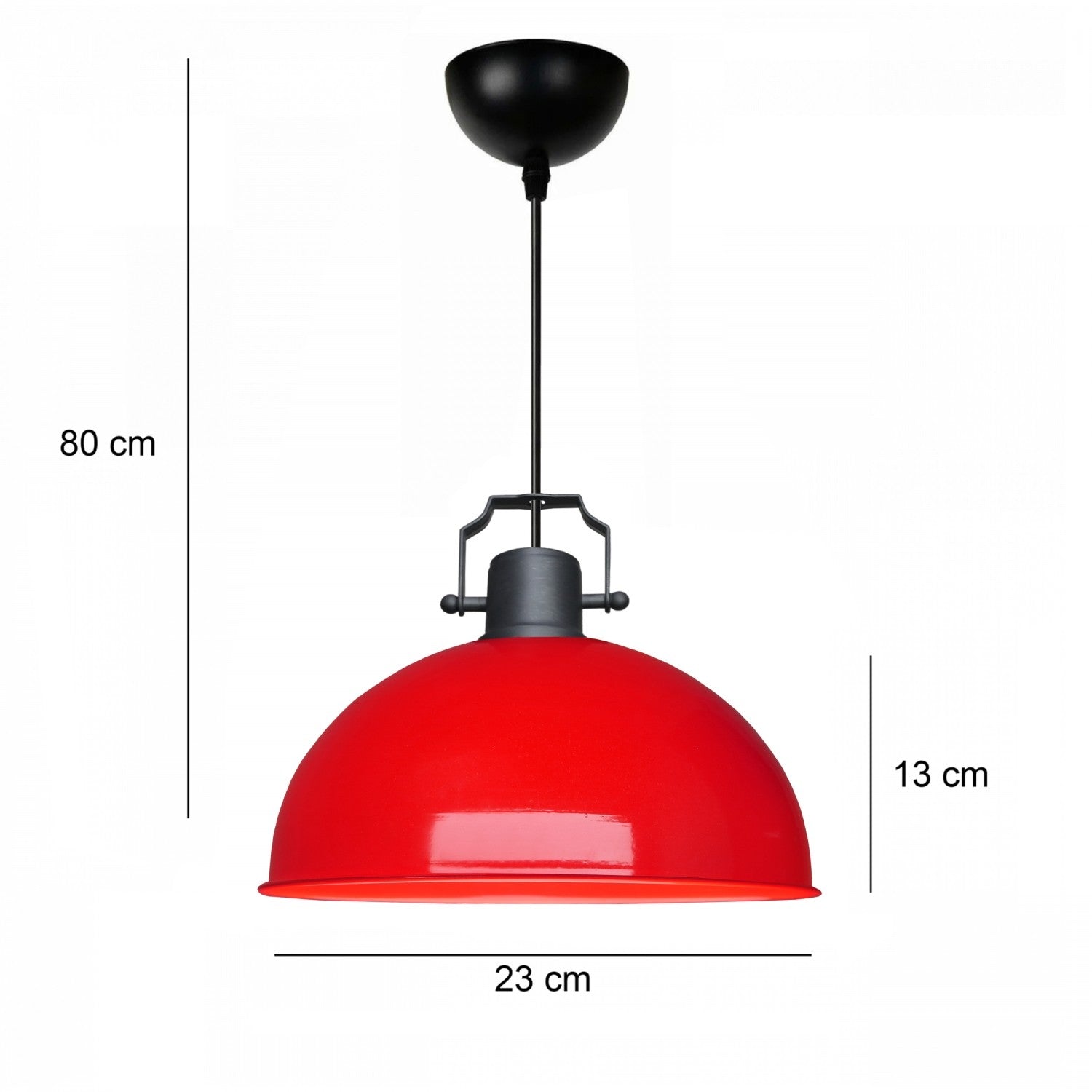Candeeiro de Teto – 80 cm – Vermelho – Metal