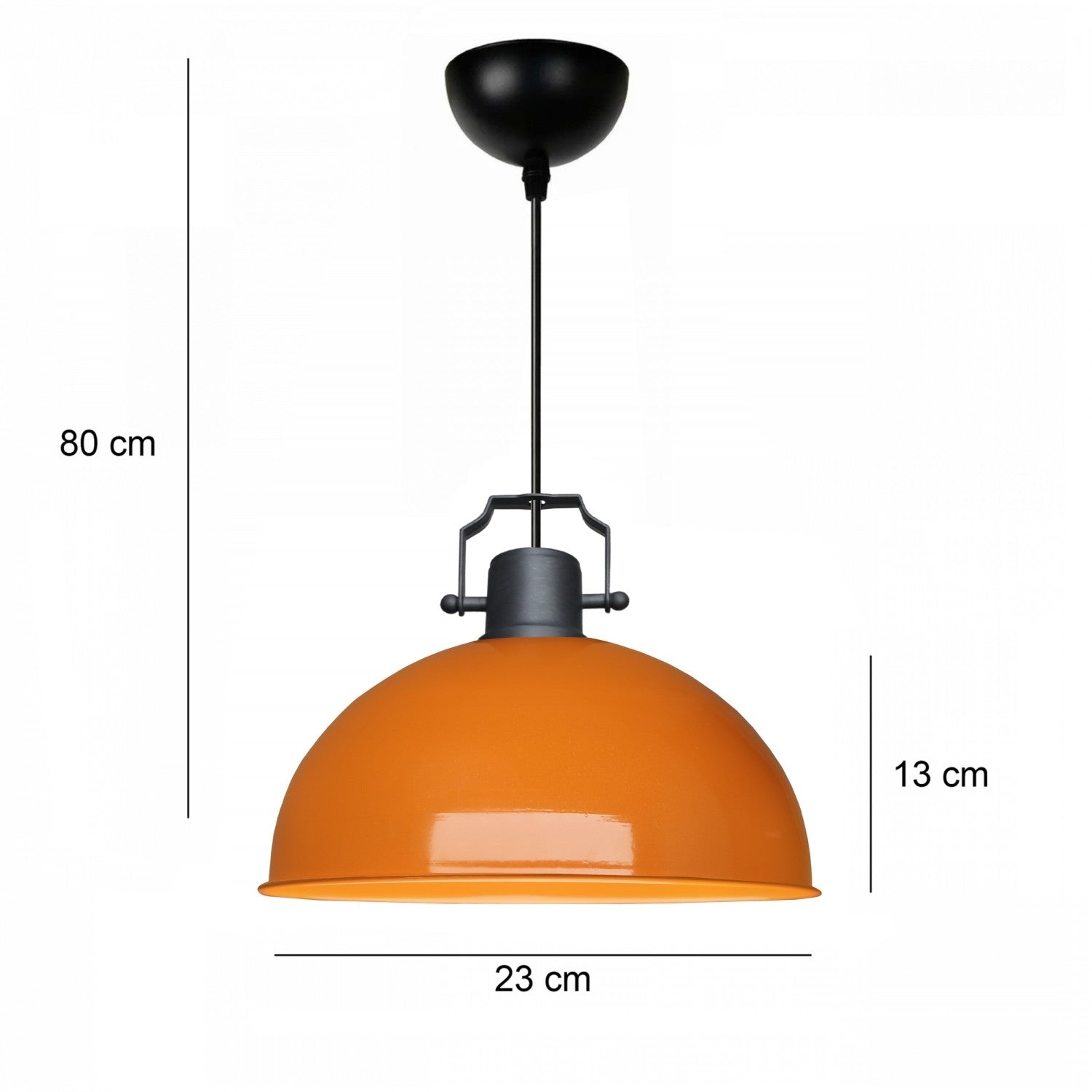 Candeeiro de Teto – 23 cm – Laranja – Metal