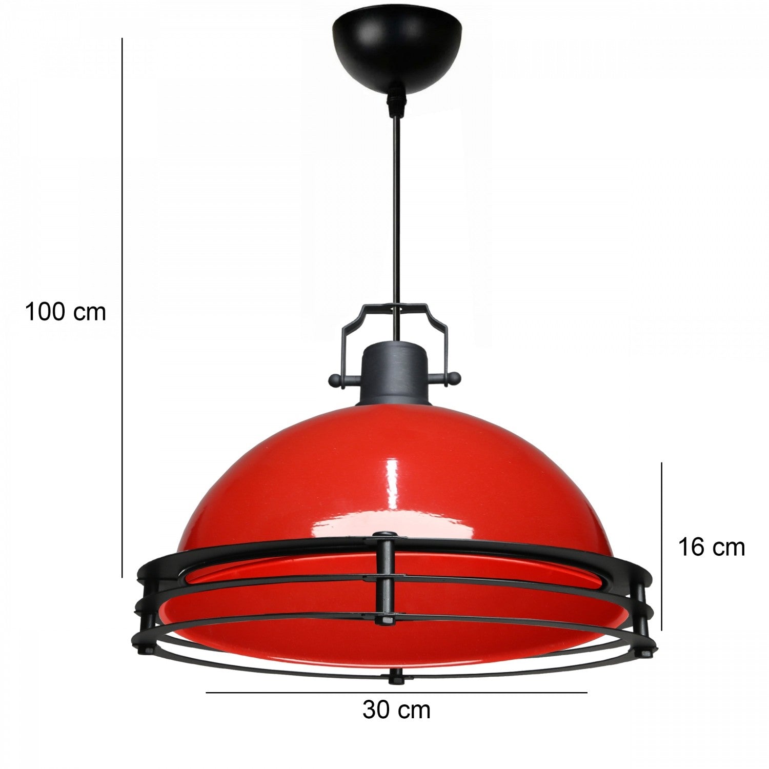 Candeeiro de Teto – 100 cm – Vermelho – Metal