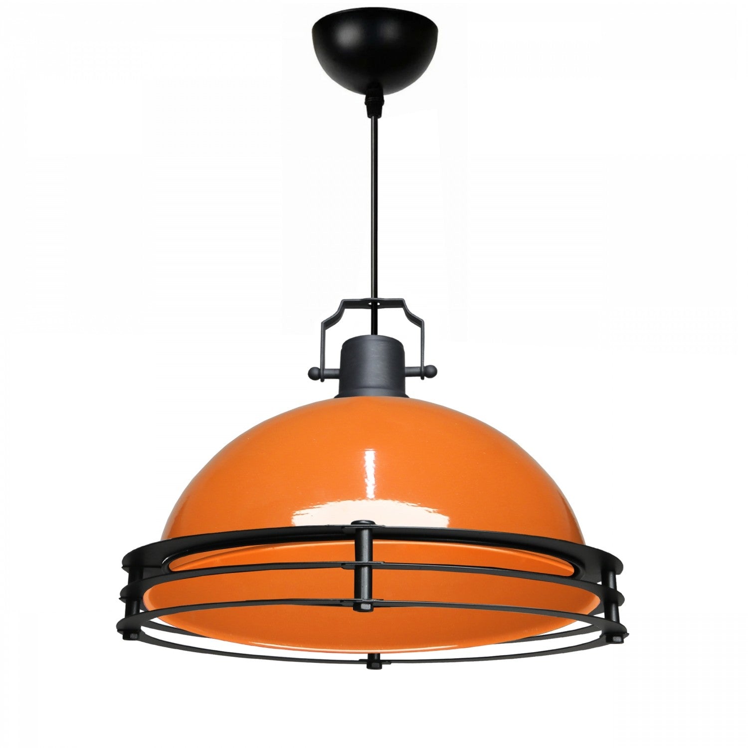 Candeeiro de Teto – 30 cm diâmetro, 100 cm altura – Laranja – Metal