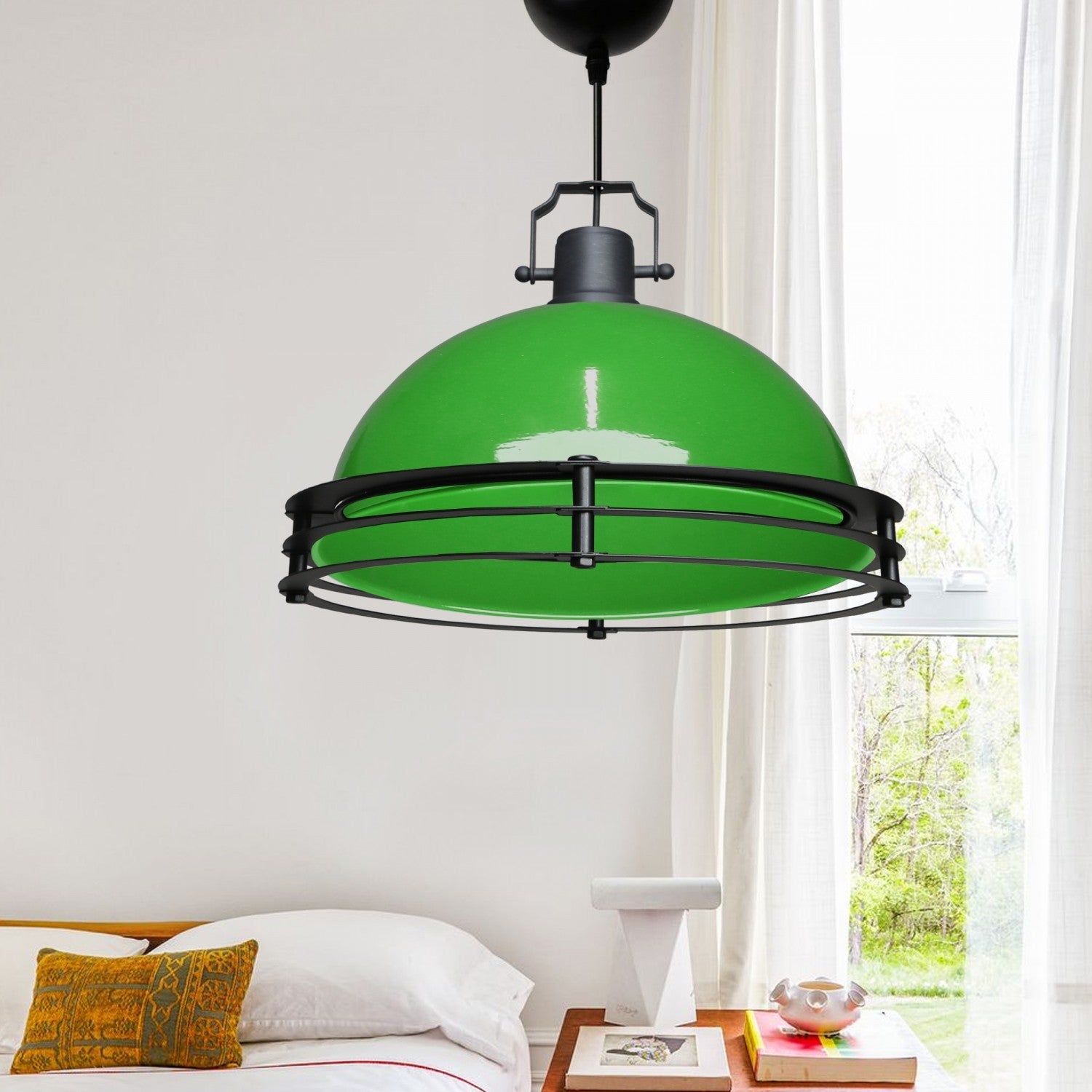 Candeeiro de Teto – 100cm – Verde – Metal