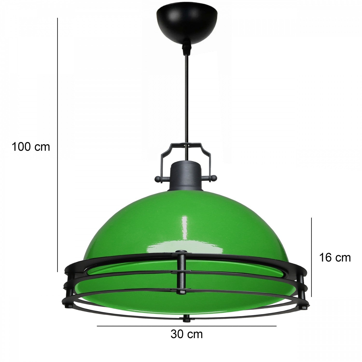 Candeeiro de Teto – 100cm – Verde – Metal