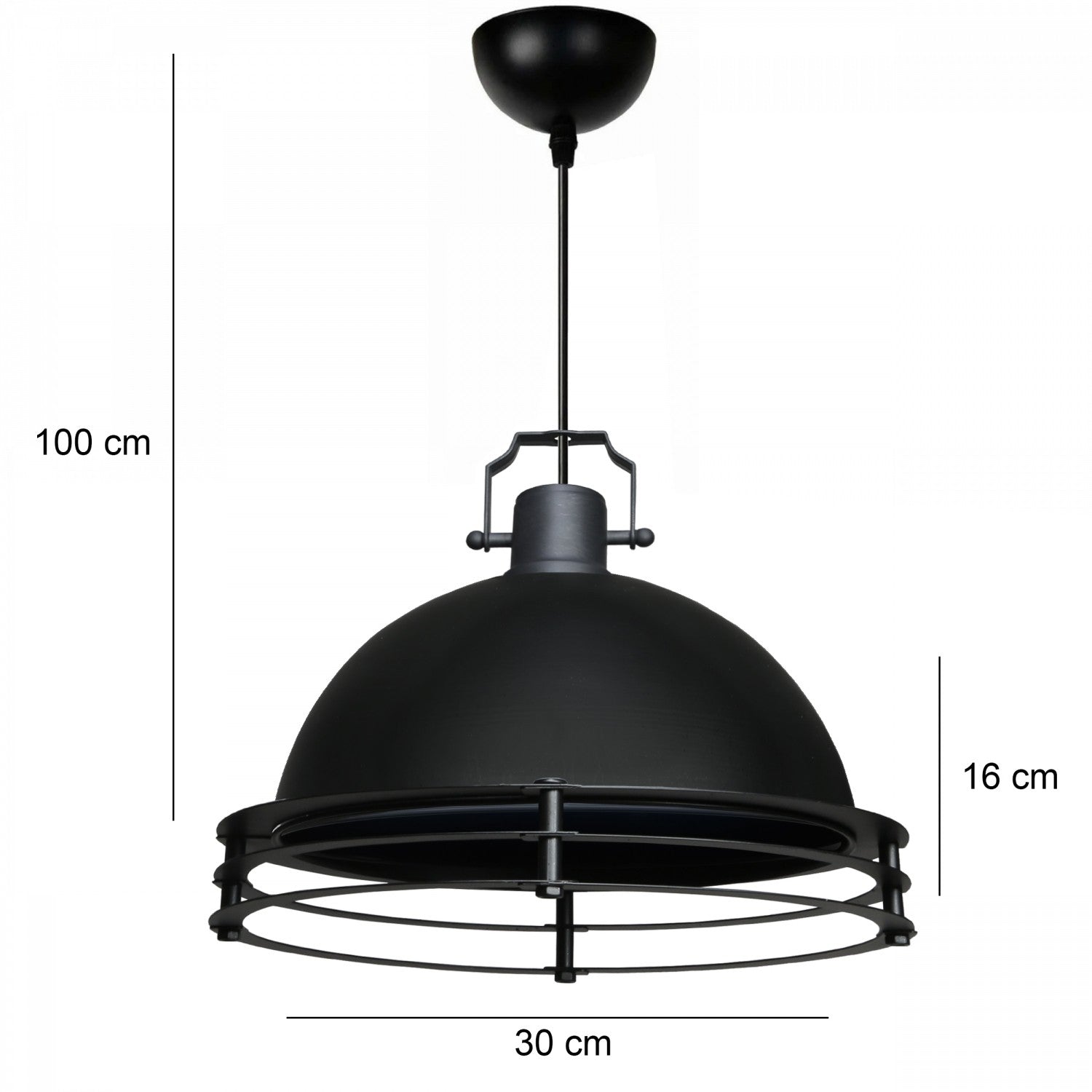 Candeeiro de Teto – 100 cm – Preto – Metal