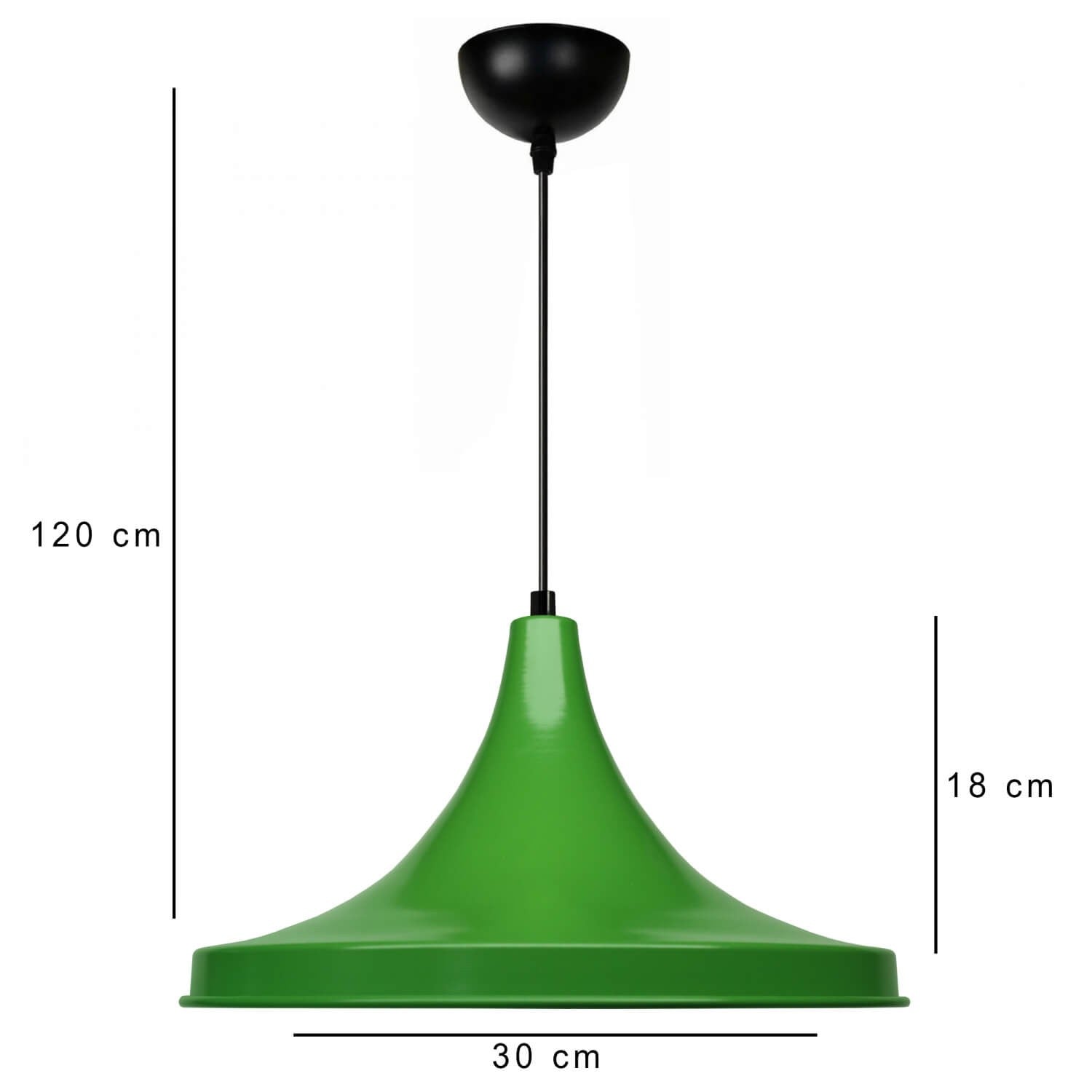 Candeeiro de Teto – 30 cm – Verde – Metálico